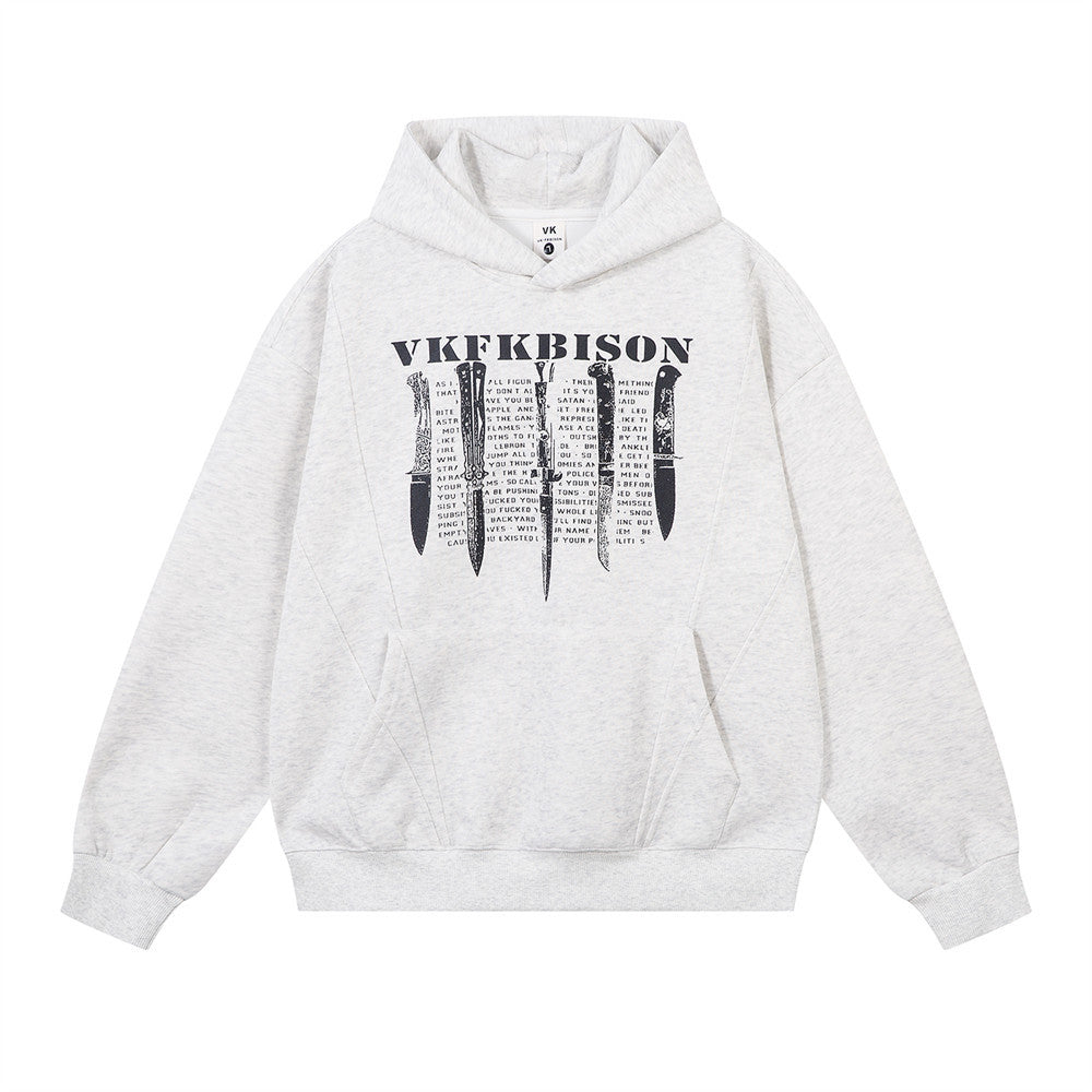 VOIDLINE™ Printed Letter Hooded Sweatshirt