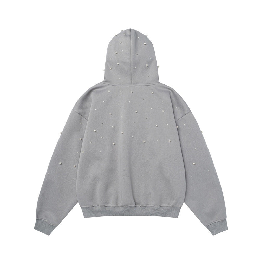 VOIDLINE™ Alphabet Embroidered Nail Bead Hoodie