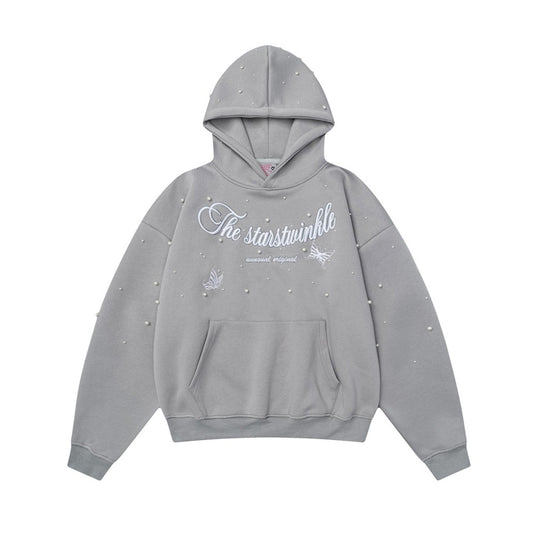 VOIDLINE™ Alphabet Embroidered Nail Bead Hoodie