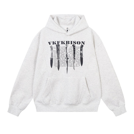 VOIDLINE™ Printed Letter Hooded Sweatshirt