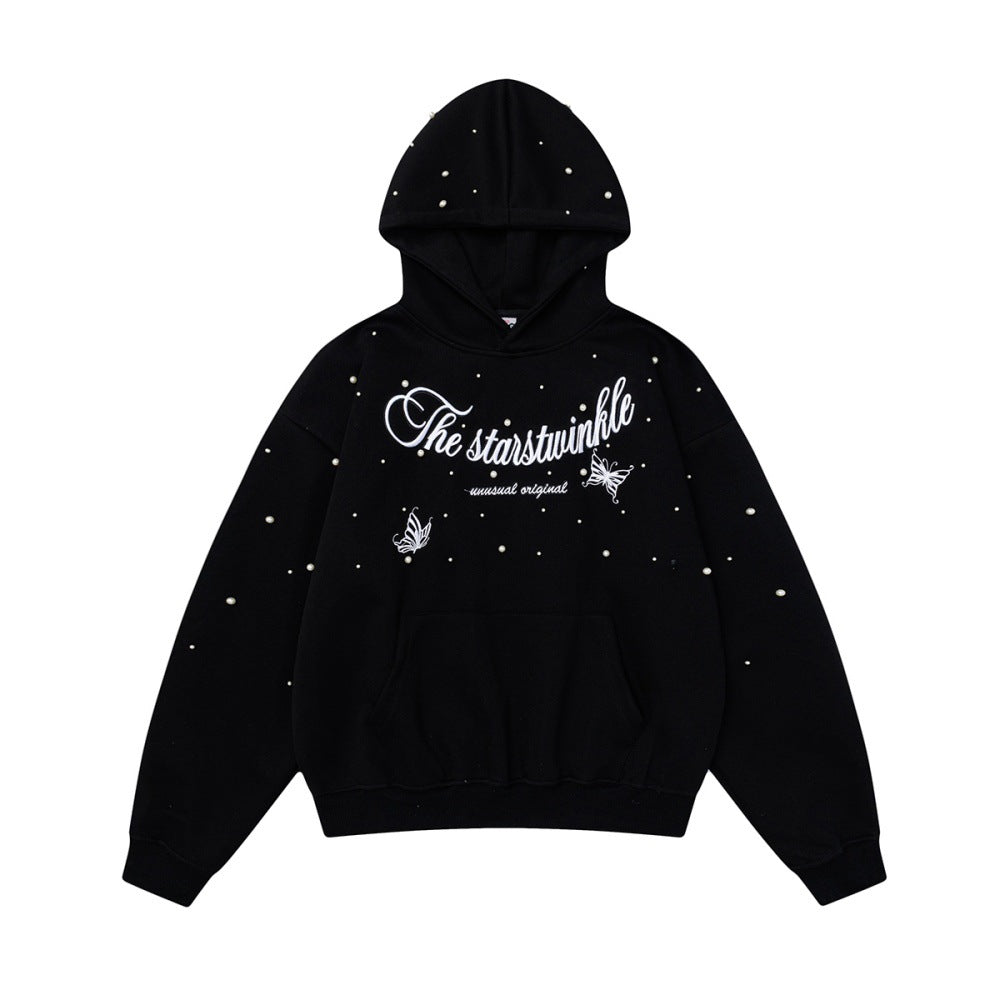 VOIDLINE™ Alphabet Embroidered Nail Bead Hoodie