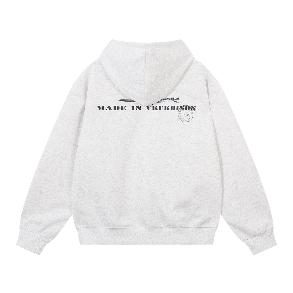 VOIDLINE™ Printed Letter Hooded Sweatshirt